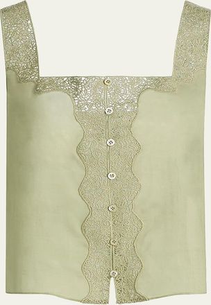 Frame Denim The Embroidered Blouse