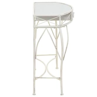 Berkfield Home Side Table French Style Metal 82x39x76 cm White | Size: 82 x 39 x 76 cm