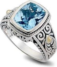 Samuel B. 18K Gold & Sterling Silver Emerald Citrine Ring in Blue Topaz at Nordstrom Rack, Size 6