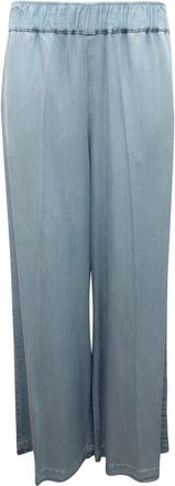 Emma & Gaia 35P431 Wide Leg Broeken - Dames - Wijde Broeken - Blauw - M - Denim - Broeken