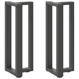 Berkfield Home Console Table Legs T-Shaped&not;2 pcs Anthracite 38x25x(72-73) cm Steel in Black