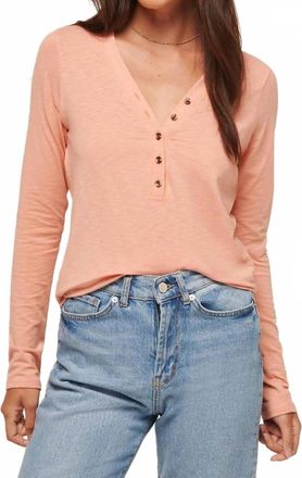 Travis Mathew Cloud Long Sleeve Henley Tee In Canyon Sunset