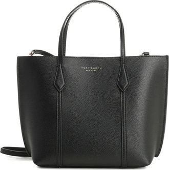 Tory Burch Borsa tote Perry piccola in pelle zigrinata - Nero