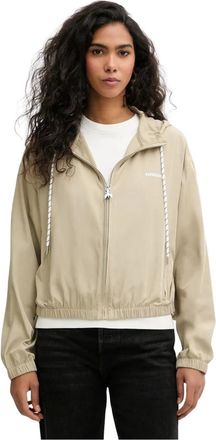 Patrizia Pepe Jassen, Dames, Beige, S, Polyester, Bomberjack met capuchon