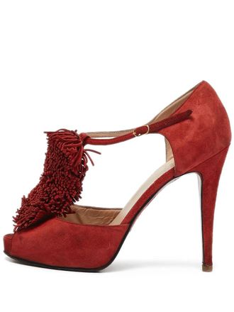 Christian Louboutin Suède sandalen - Rood