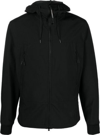 C.P. Company Shell-R Goggles-detail hooded jacket - men - Elastane/Polyester/Polyamide - 58 - Black