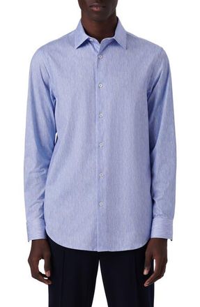 Bugatchi OoohCotton Button-Up Shirt in Classic Blue at Nordstrom, Size Xxx-Large