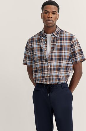 Bugatti Kurzarmhemd BUGATTI, Herren, Gr. XXL, Normalgr&ouml;ssen, beige (60, taupe), 100% Baumwolle, kariert, normal, Hemden Kurzarmhemd, mit Karo-Muster