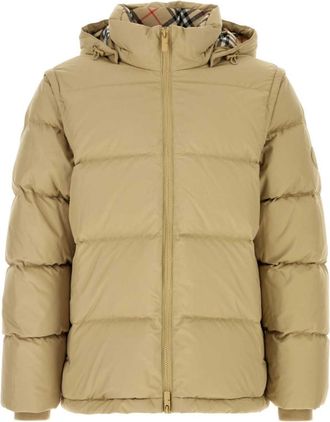 Burberry Beige Hooded Puffer Jacket
