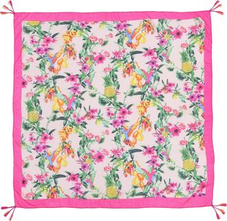 Lina & Lily Multi-Patterns Flower Geometric Tribal Aztec Paisley Print Square Scarf Shawl with Tassels (B1)