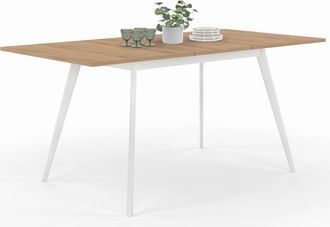 IDMarket Tavolo Scandinavo Allungabile Inga 120-160 Cm Con Piano In Legno E Gambe Bianche