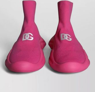 Dolce & Gabbana logo print slip on high top sneakers