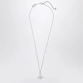 Vivienne Westwood Platinum Orb Pendant Necklace With Crystals
