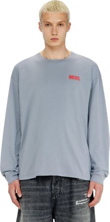 Diesel Relaxed long-sleeve T-shirt with Biscotto logo - T-Shirts - Man - Blue