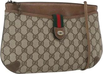 Gucci Pre-owned Cross Body Bags, female, Beige, Size: ONE SIZE Pre-owned Canvas Cross Body Bag