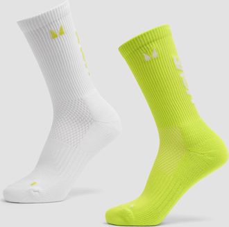 MyProtein Calcetines para correr MP Move Club (paquete de 2 pares) - Verde brillante/Blanco - UK 2-5