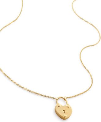 Monica Vinader Collana Heart Padlock - Oro