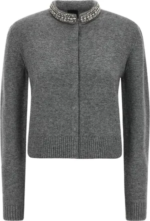Pinko Colonia Jewel Collar Wool-Blend Cardigan