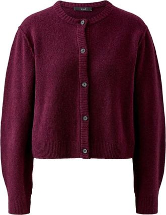 Oui Ilaya Cardigan - Dames - Truien - Rood - Maat: L Wol