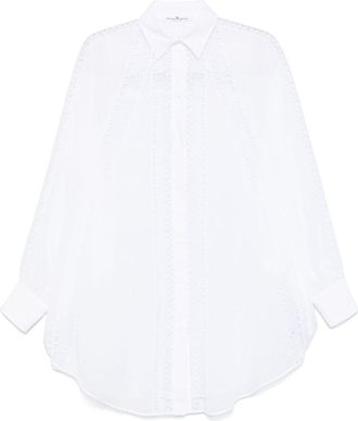 Ermanno Scervino floral-embroidered shirt - women - Cotton - 44 - White
