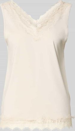 Freequent Tr&auml;gertop aus Satin mit Spitzenbesatz Modell Bicco in Beige, Gr&ouml;&szlig;e XXL