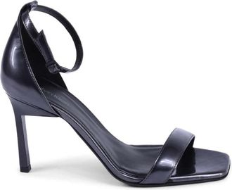 Calvin Klein Italiaanse leren sandaal - Dames - Sandalen met hakken - Zwart - 41 EU - Leer - Schoenen