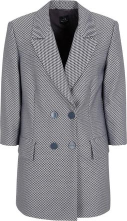 A|X Armani Exchange Geruite Damen Blazer Racing Stijl - Heren - Blazers - Grijs - 3XS - Polyester - Jassen