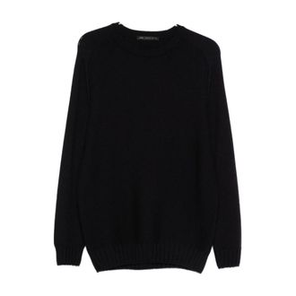 low brand Round-neck Knitwear, male, Black, Size: 2XL Round-neck Knitwear