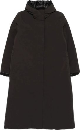 Save The Duck Delphine Gewatteerde Jas met Capuchon - Dames - Parka Jassen - Bruin - XS - Polyester - Jassen