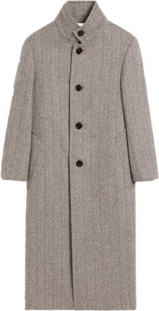 Ami high-neck wool coat - women - Virgin Wool - 34 - Brown