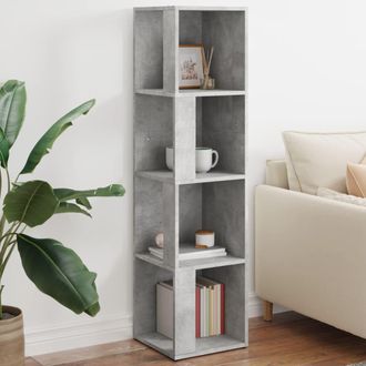 vidaXL Mueble De Esquina Madera Ingenier&iacute;a Gris Hormig&oacute;n 33x33x132 Cm Vidaxl