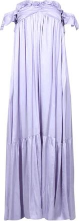 Aniye By Satin Sweetheart Neckline Ruffle Jurk - Dames - Avondkleed - Paars - M - Satijn - Kleedjes