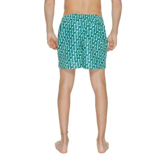 Nike Geometric Print Polyester Swim Shorts - Green