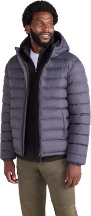 Mountain Warehouse Season Mens Padded Jacket - Water Resistant Puffer Coat, Lightweight, Warm, Lab Tested to -30C, Microfibre Filler - For Travelling, Walking Dark Grey 