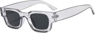 Generic Mens Small Frame Outdoor Sunglasses Commuter Womens Vacation Sun Glasses(Grey)