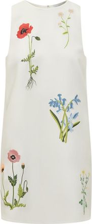 Stella McCartney White Floral Round Neck Dress
