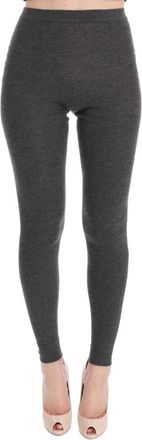 Dolce & Gabbana Luxe hoog getailleerde kasjmier pantys - Dames - Leggings - Grijs - 2XS - Leer - Broeken