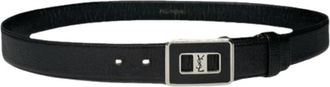 Saint Laurent Pre-owned Leren Riem - unisex - Vintage Accessoires - Zwart - ONE Size - Leer - Vintage