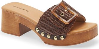 Chocolat Blu Lari Platform Sandal in Brown Raffia at Nordstrom, Size 7.5-8Us