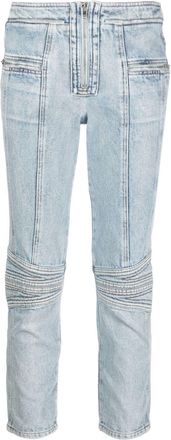 Isabel Marant zip-embellished cropped jeans - women - Cotton/Cotton/Polyester - 34 - Blue