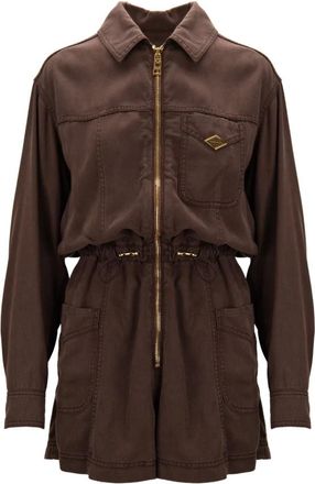 Elisabetta Franchi Jumpsuit - Dames - Playsuits - Bruin - XS - Katoen - Jumpsuits & Playsuits