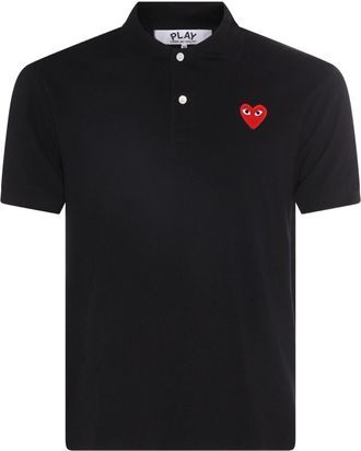 Comme Des Gar&ccedil;ons Polo in cotone con cuore rosso Comme Des Garcons