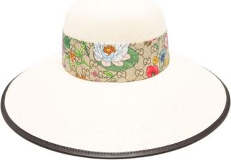 Gucci Beige Flora Floral Panama Hat