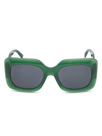 Jimmy Choo London logo-plaque round-frame sunglasses - Green