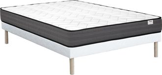 Vente-Unique Conjunto de somier + colch&oacute;n de muelles ensacados de 140 x 190 cm - AMBRACIE de YSM&Eacute;E