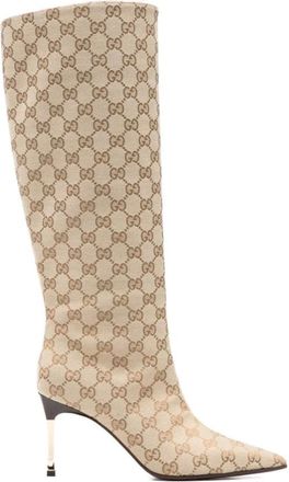 Gucci Heeled Boots, female, Beige, Size: 10 US Bombshell GG Boots