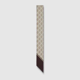Gucci Printed Silk Ribbon, Beige