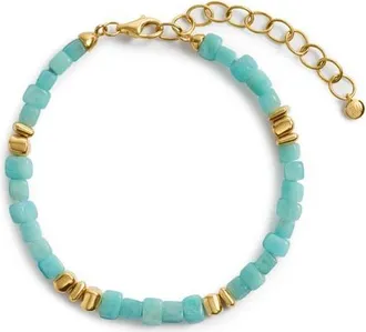 Monica Vinader Amaia Amazonite Beaded Bracelet in 18K Gold Vermeil/amazonite at Nordstrom