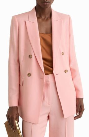 Reiss Magda Double Breasted Blazer in Pink at Nordstrom, Size 12