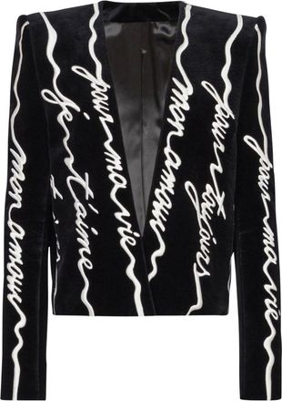 Balmain Spencer blazer met borduurwerk - Zwart